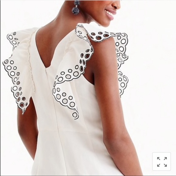 J. Crew Collection Eyelet Ruffle Sheath Dress - Picture 3 of 9